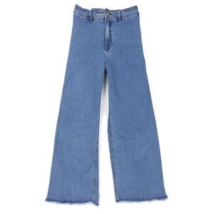 BILLABONG Free Fall Wide Leg Raw Hem Ankle Jeans 70s Vintage Beachy Boho VSCO 27